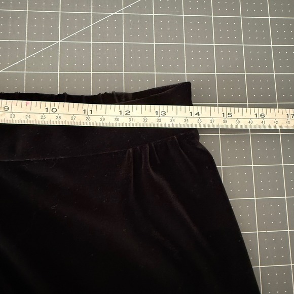 Womens 6 Black Velvet Maxi Skirt Slit Elastic‎ Holiday Party Goth Fairy Grunge - Picture 8 of 11